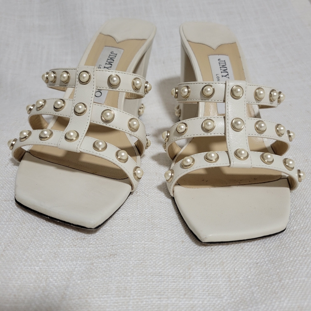 Jimmy Choo 85 Hazel Embellished Mules - Picture 3 of 8
